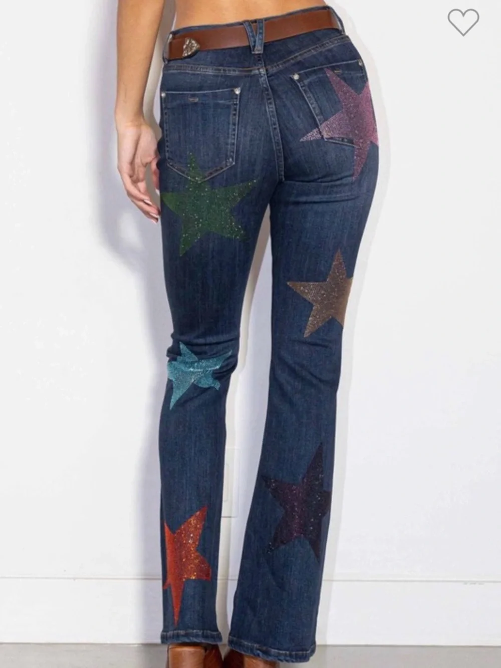 Mid Rise Star Rhinestone Bootcut Jeans - Picture 6 of 6